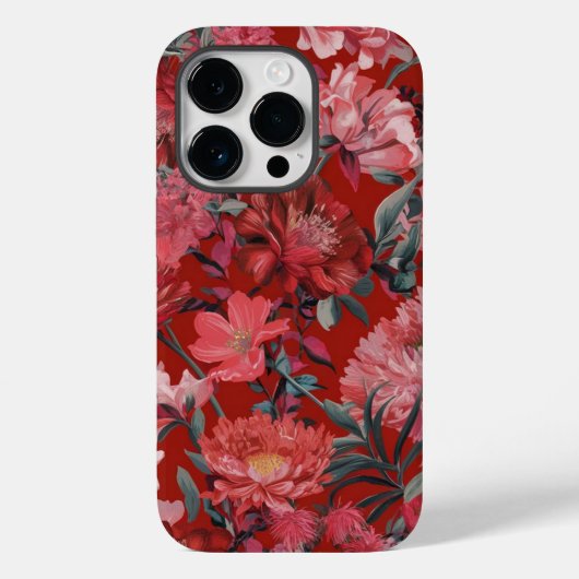 Bloemenrood esthetisch Case-Mate iPhone case (Achterkant)