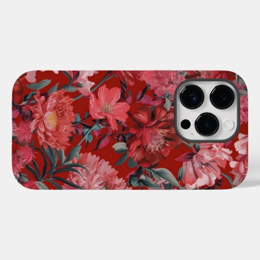 Bloemenrood esthetisch Case-Mate iPhone case (Achterkant (horizontaal))