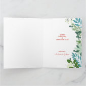 Bloemenrood Kerst Foto Vakantie Kaart (Binnen)