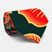  bloemenrood retro bloemmotief stropdas (Opgerold)