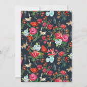 Bloemenrood Roze heldere bruiloft Kaart (Achterkant)