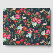 Bloemenrood roze rozen Bruiloft Gastenboek (Achterkant)