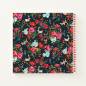 Bloemenrood roze rozen Bruiloft Gastenboek Notitieboek (Achterkant)