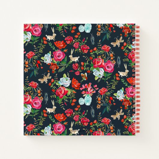 Bloemenrood roze rozen Bruiloft Gastenboek Notitieboek (Achterkant)