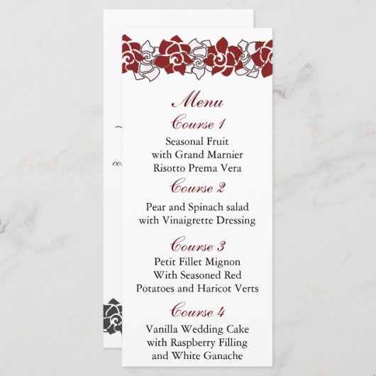 bloemenrood Wedding menu (Voorkant / Achterkant)