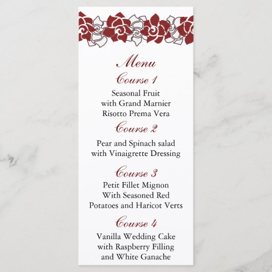 bloemenrood Wedding menu (Voorkant)