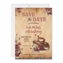 Bloemenrood Western Cowgirl Pet Verjaardag