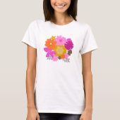 Bloemenroze bos  trendy vrouwelijk t-shirt (Voorkant)