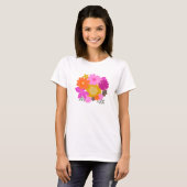 Bloemenroze bos  trendy vrouwelijk t-shirt (Voorkant volledig)