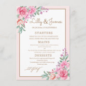 Bloemenroze bruiloft geometrische menu (Voorkant)