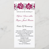 bloemenroze Bruiloftsprogramma Programmakaart (Voorkant)