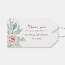 Bloemenroze cactus & succulent. Bruiloft dank u