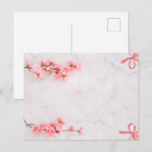 Bloemenroze chique uitnodigingskaart uitnodiging briefkaart (Voorkant / Achterkant)