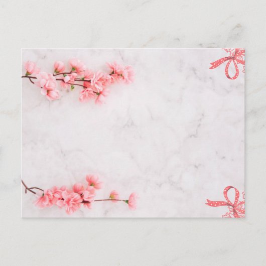 Bloemenroze chique uitnodigingskaart uitnodiging briefkaart (Voorkant)