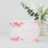 Bloemenroze chique uitnodigingskaart uitnodiging briefkaart (Staand voorkant)