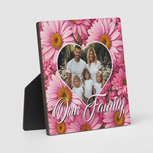 bloemenroze daisy personaliseren sjabloon fotoplaat (Voorkant)