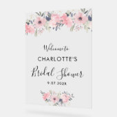 Bloemenroze Elegant Vrijgezellenfeest Welkom Acryl Bord (Hoek)