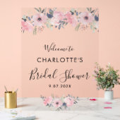 Bloemenroze Elegant Vrijgezellenfeest Welkom Acryl Bord (Huwelijk)