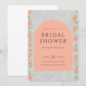 Bloemenroze en grijs Vrijgezellenfeest Kaart (Voorkant / Achterkant)