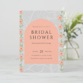 Bloemenroze en grijs Vrijgezellenfeest Kaart (Staand voorkant)