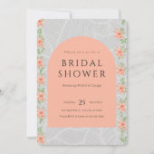 Bloemenroze en grijs Vrijgezellenfeest Kaart (Voorkant)