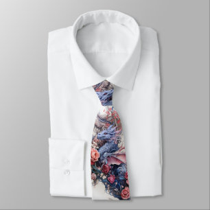 Bloemenroze en Paarse Drakenbruiloft Stropdas