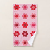 Bloemenroze en rode bloemen bad handdoek (Handdoek)