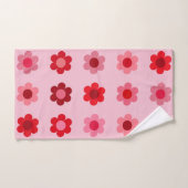 Bloemenroze en rode bloemen bad handdoek (Handdoek)