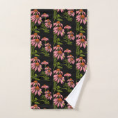Bloemenroze en zwart bad handdoek (Handdoek)