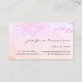 Bloemenroze gele doula Geboortecoach Zwanger Visitekaartje (Achterkant)