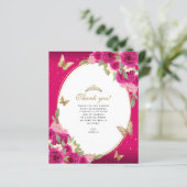 Bloemenroze goud tiara vlinder quinceañera foto (Staand voorkant)