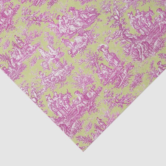 bloemenroze groen Toile de Jouy Tissuepapier (Detail)
