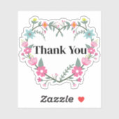 Bloemenroze hart sticker (Vel)