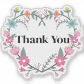 Bloemenroze hart sticker (Voorkant)