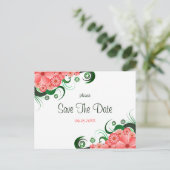 Bloemenroze Hibiscus Bewaar de datum Briefkaarten (Staand voorkant)