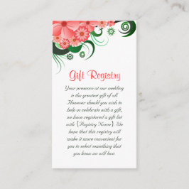 Bloemenroze Hibiscus Bruiloft Gift Registry Informatiekaartje