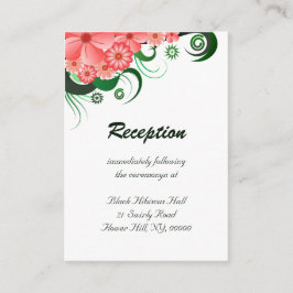 Bloemenroze Hibiscus Bruiloft Receptie Enclosure Informatiekaartje