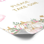 Bloemenroze kleine pompoen gunsten poster (Hoek)