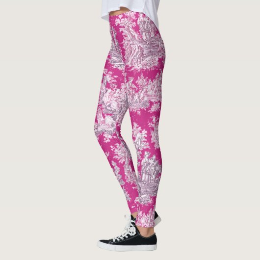  bloemenroze magenta toile de jouy leggings (Links)