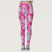  bloemenroze magenta toile de jouy leggings (Voorkant)