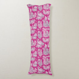  bloemenroze magenta toile de jouy monogram lichaamskussen
