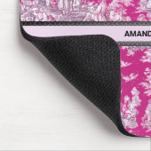  bloemenroze magenta toile de jouy monogram muismat (Hoek)