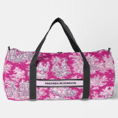 bloemenroze magenta toile de jouy monogram plunjezak (Voorkant)