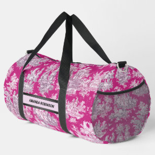 bloemenroze magenta toile de jouy monogram plunjezak