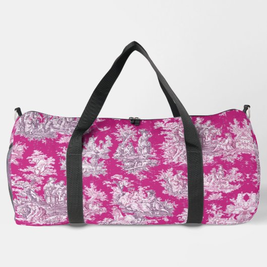  bloemenroze magenta toile de jouy monogram plunjezak (Achterkant)