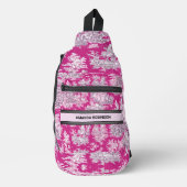  bloemenroze magenta toile de jouy monogram sling bag (Voorkant)