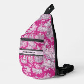  bloemenroze magenta toile de jouy monogram sling bag (Rechterhoek)
