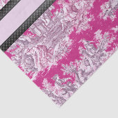  bloemenroze magenta toile de jouy monogram tissuepapier (Detail)