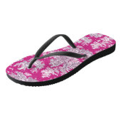 bloemenroze magenta toile de jouy teenslippers (Schuin)