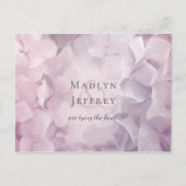 Bloemenroze Paarse Hydrangea bewaar de datum Aankondigingskaart (Voorkant)